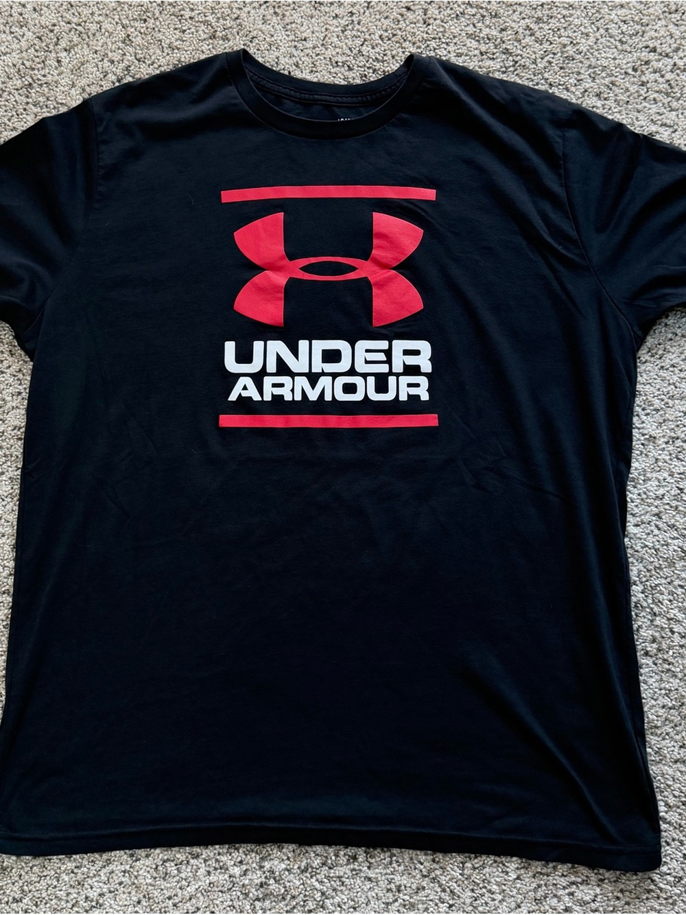 Under Armour Black Short-Sleeve Tee with Red Logo